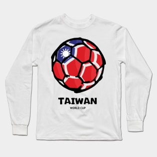 Football Country Flag Taiwan Republic of China Long Sleeve T-Shirt